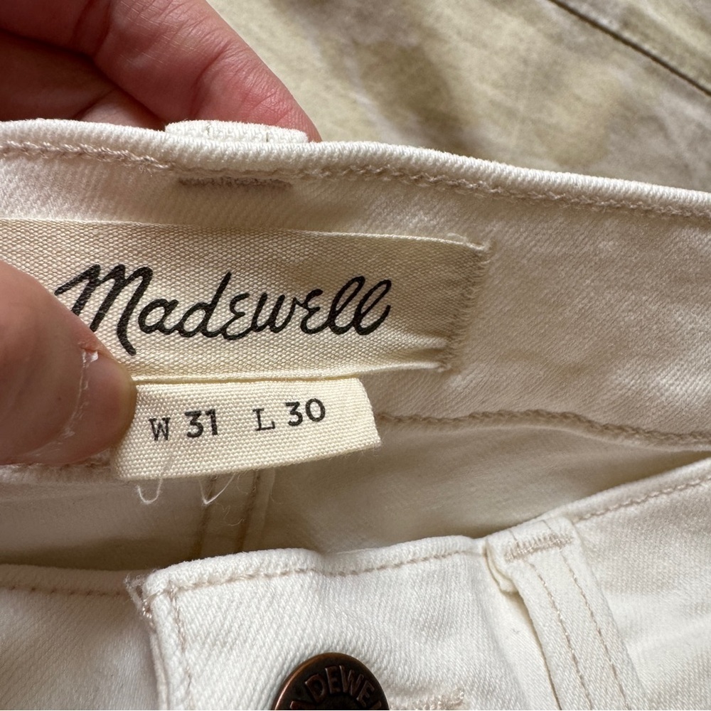 Madewell 9 Inch Mid Rise White Skinny Jeans Size 31 - Picture 8 of 10